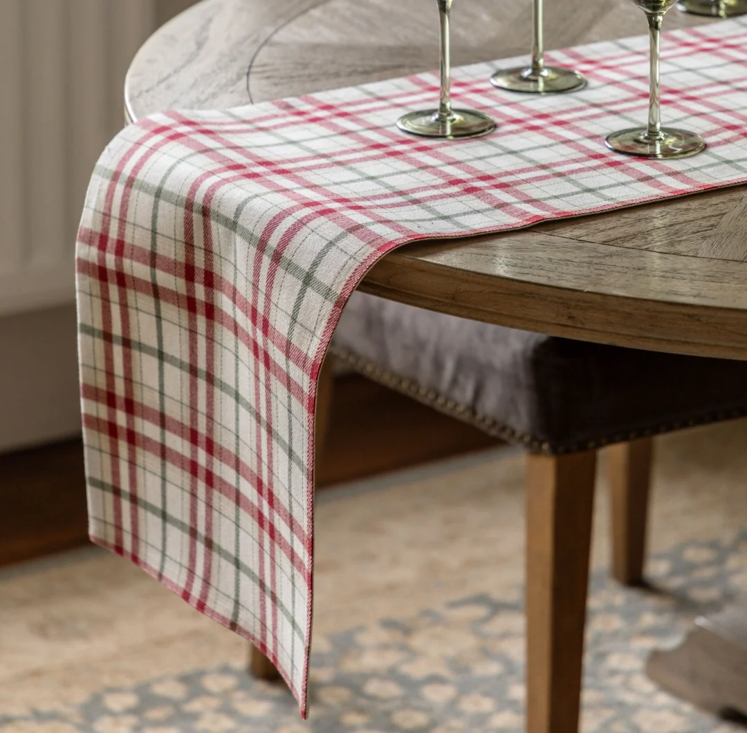 Gallery Heritage Christmas Check Table Runner Large