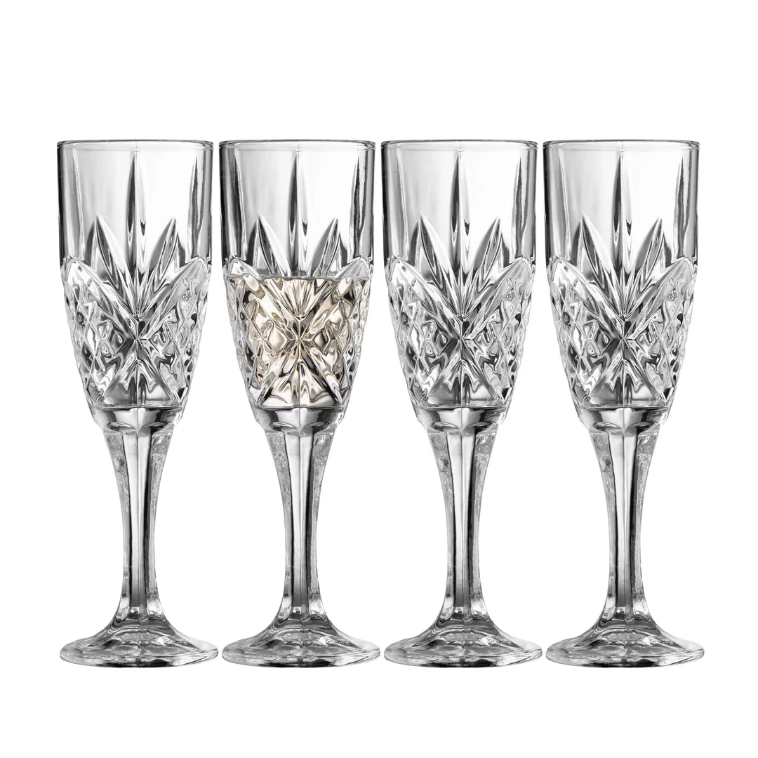 Galway Crystal Inisheer Flute Set of 4