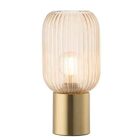 GALWAY LIVING FLUTED GLASS TABLE LAMP - AMBER GCL02