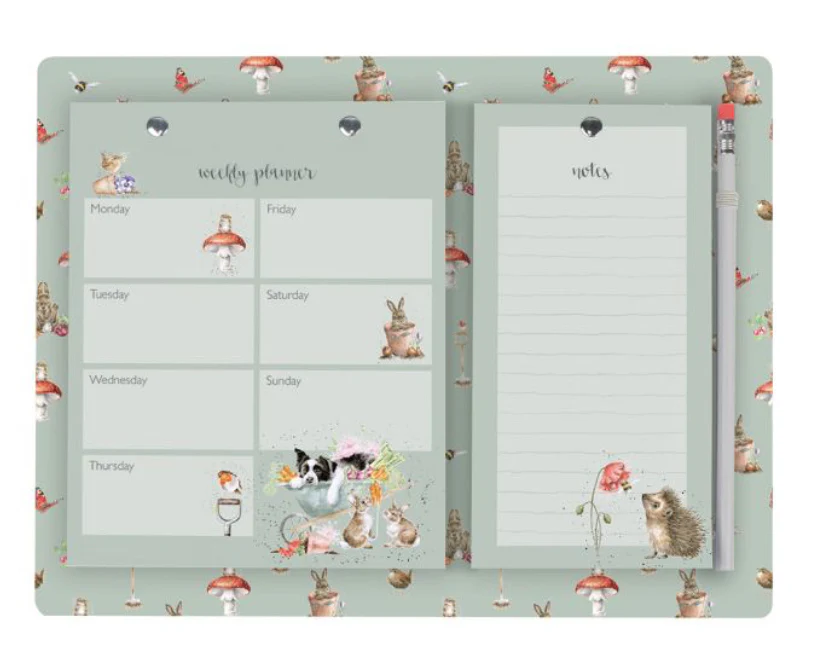 WRENDALE 'GARDEN FRIENDS' GARDEN ANIMAL WEEKLY & SHOPPING PLANNER PAD