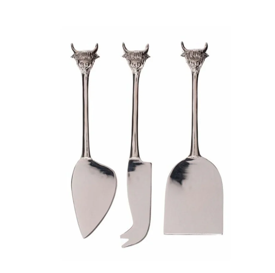 Selbrae House Highland Cow Set of 3 Cheese Knives
