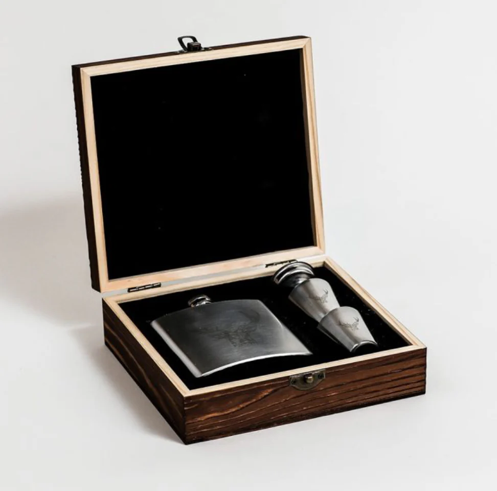 Selbrae House Hip Flask & Cup Set Stag