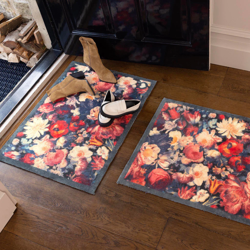 Hug Rug Dark Florals Washable Doormat 65x85cm - Image 2
