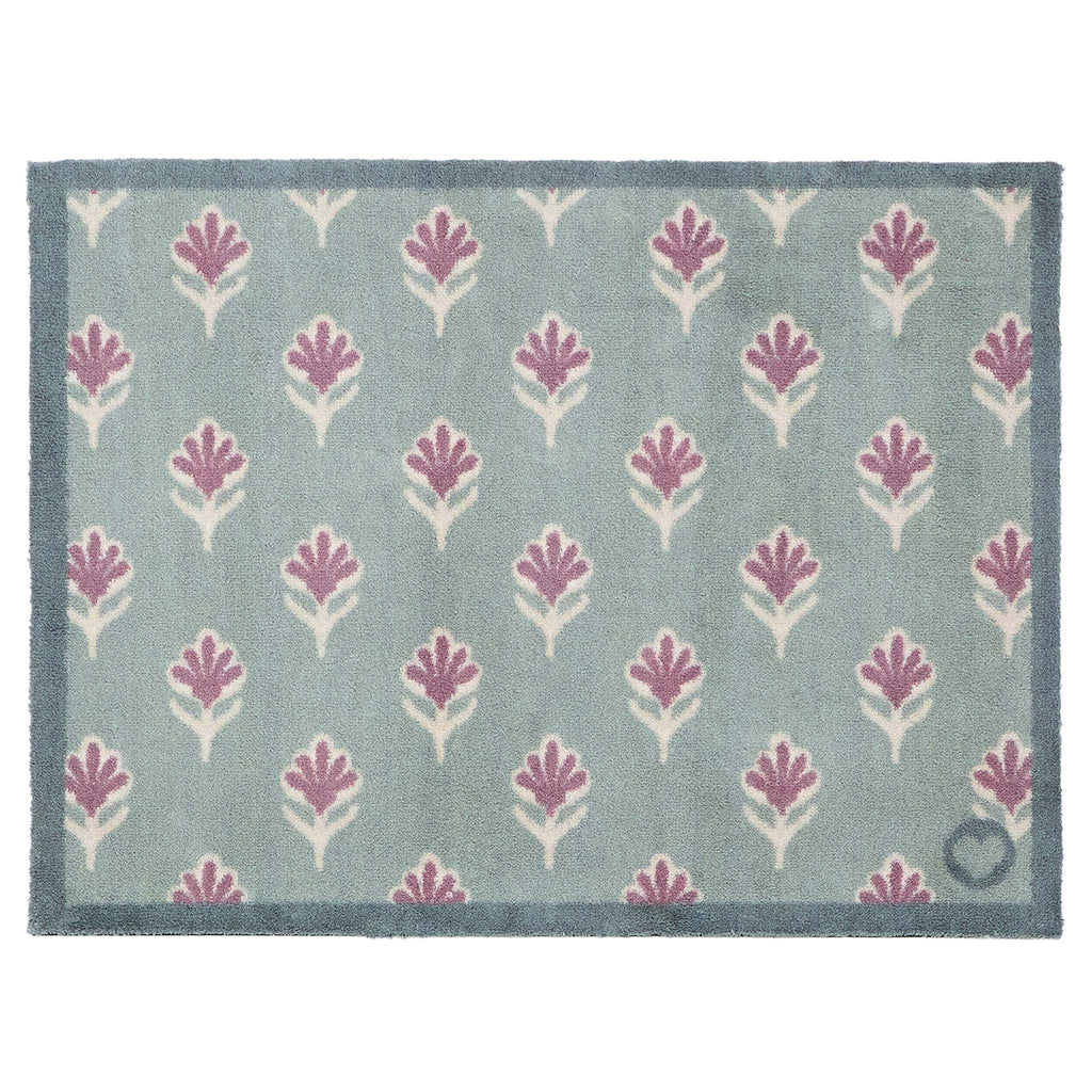 Hug Rug Disty Floral Green Washable Doormat 65x85cm