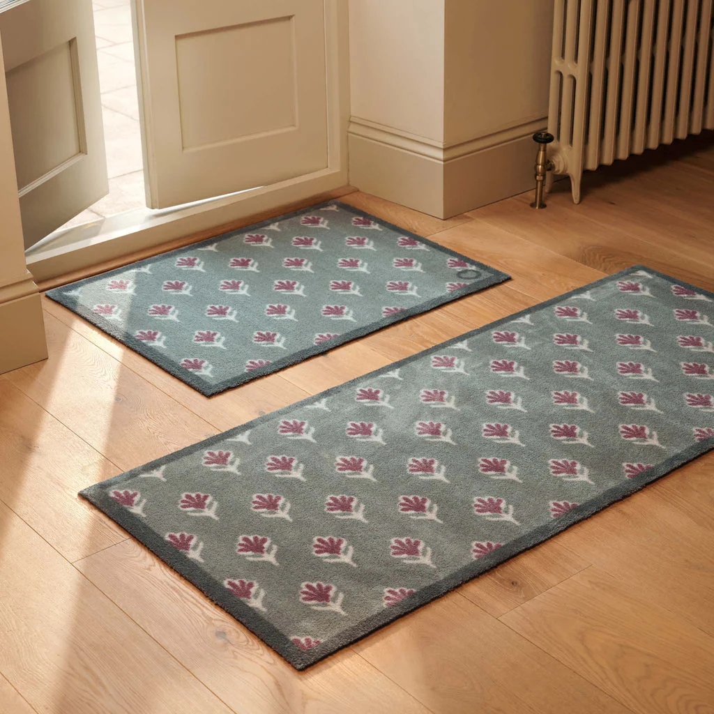 Hug Rug Disty Floral Green Washable Doormat 65x85cm - Image 2