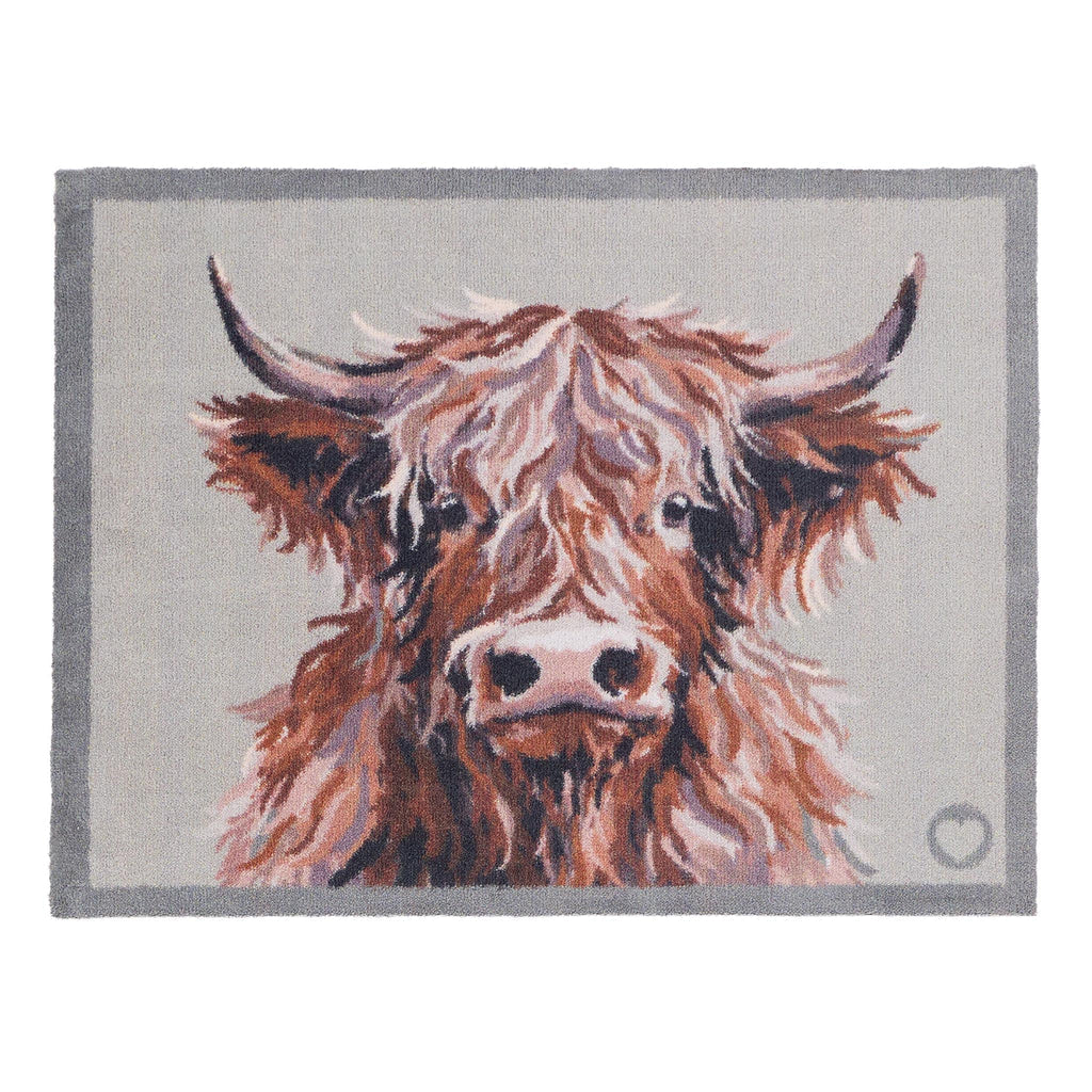 Hug Rug Heritage Highland Cow Washable Doormat 65x85cm