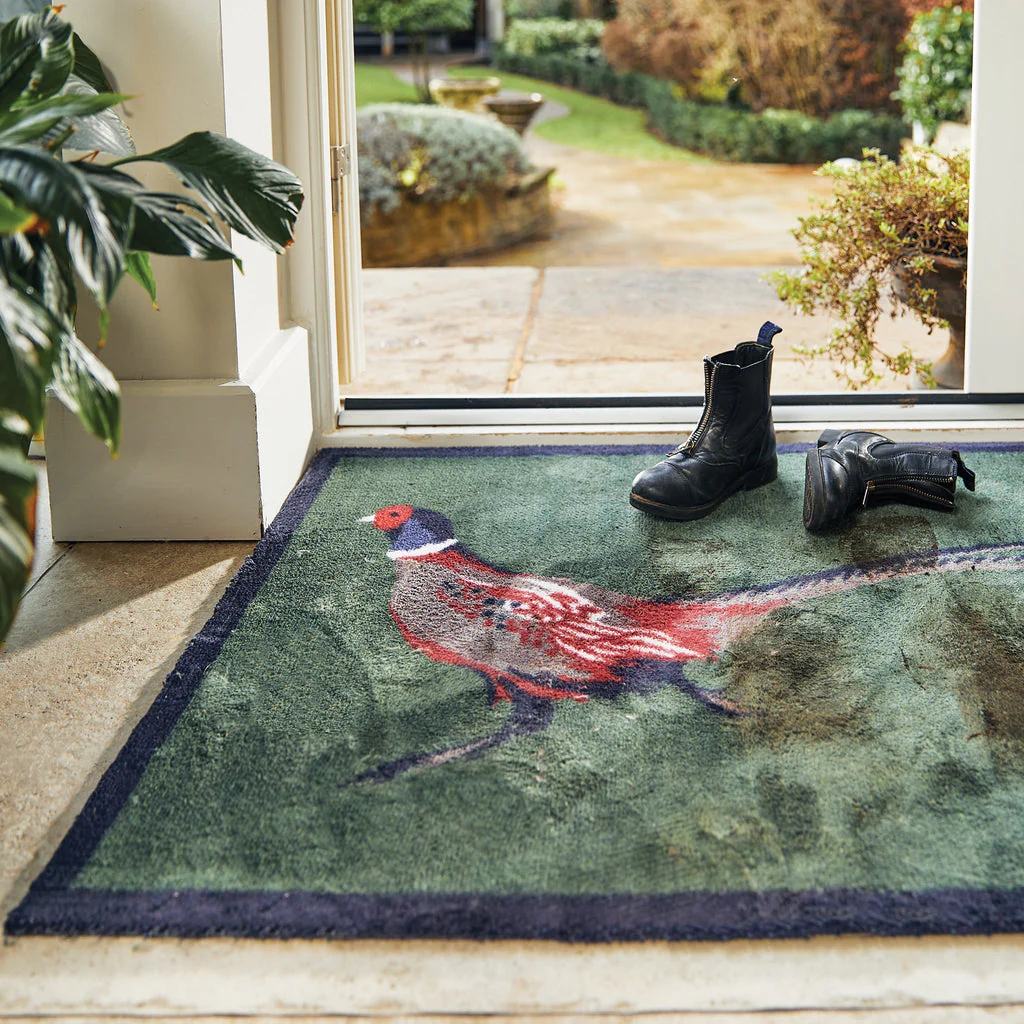 Hug Rug Pheasant Green 2 Washable Doormat 65x85cm - Image 2