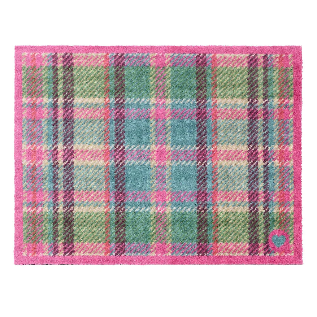 Hug Rug Tartan Pink/Green Charity Doormat 65x85cm