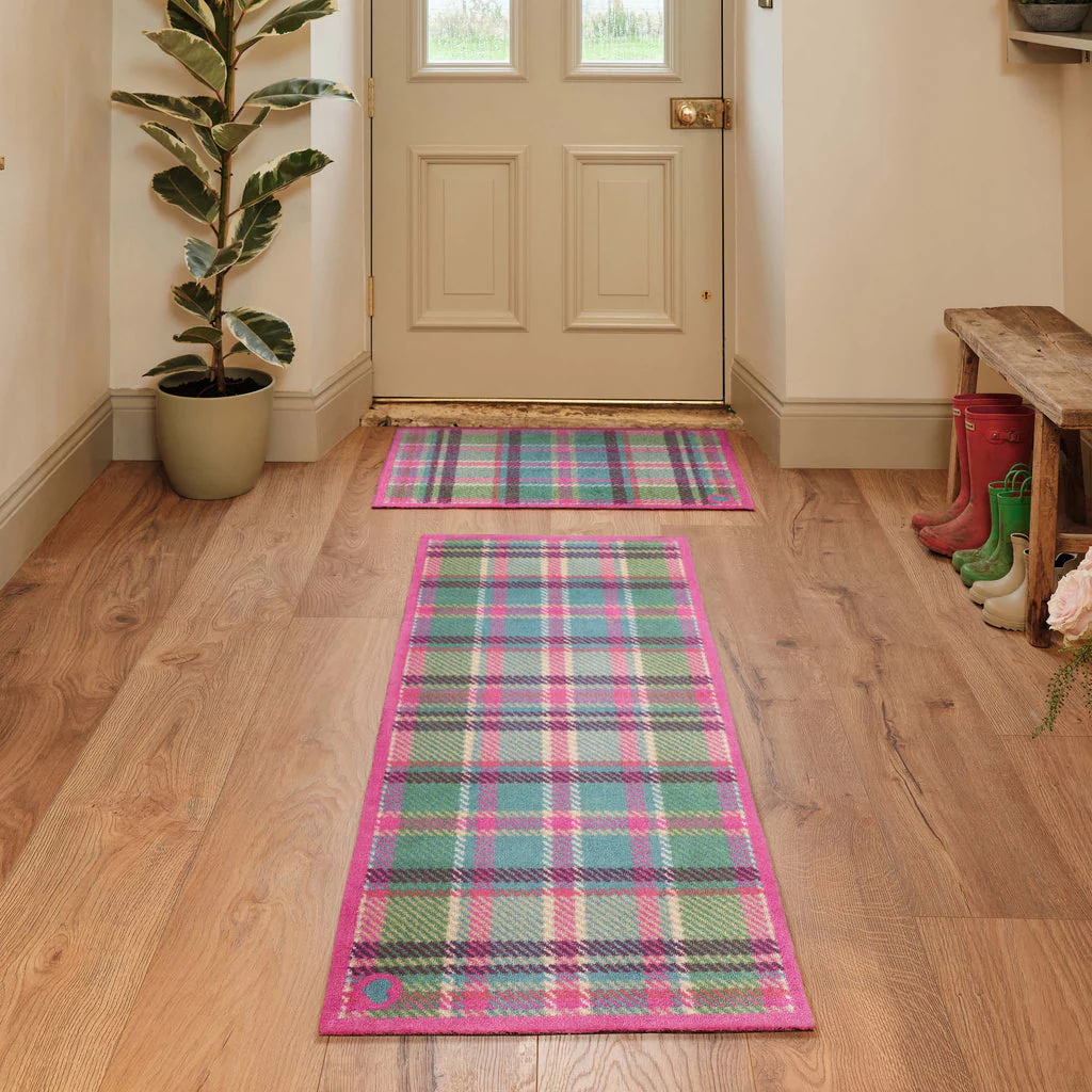 Hug Rug Tartan Pink/Green Charity Doormat 65x85cm - Image 2
