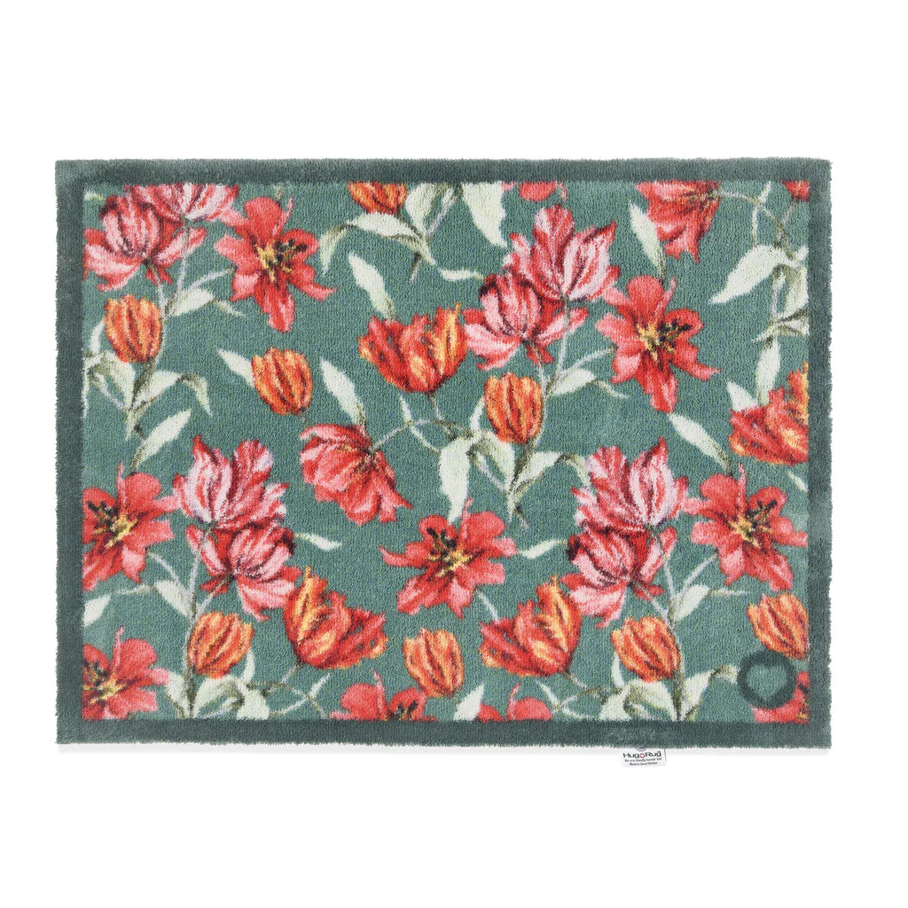 Hug Rug Tumbling Tulips Washable Doormat 65x85cm