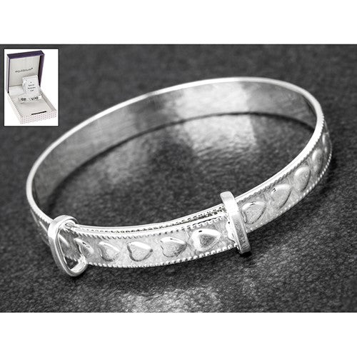 JD Equilibrium Silver Plated Christening Bangle 7081