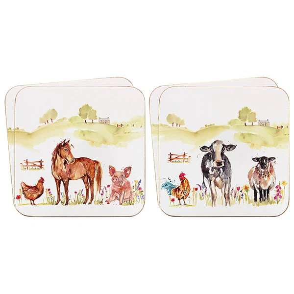 JD Farmyard Coasters Set of 4