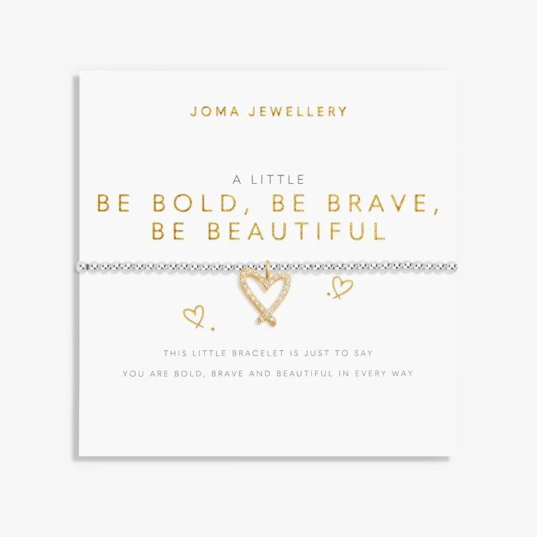 Joma A Little 'Be Bold Be Brave Be Beautiful' Bracelet In Silver And Gold Plating 7411
