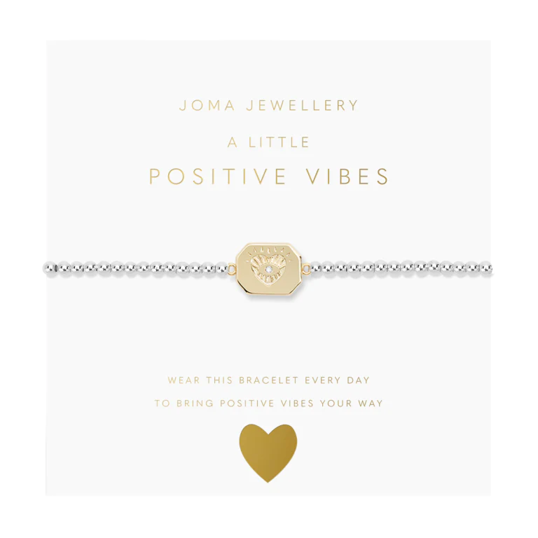 Joma A Little 'Positive Vibes' Bracelet In Silver Plating And Gold Plating