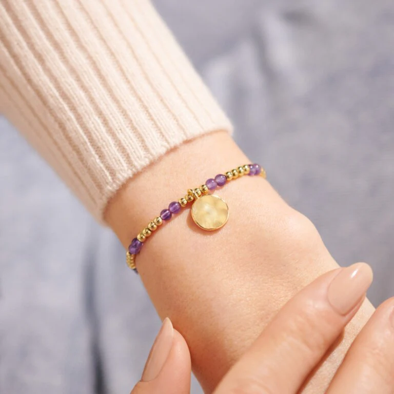Joma Jewellery 6133 - February A Little Birthstone Gold Bracelet - Image 2