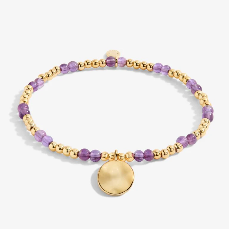 Joma Jewellery 6133 - February A Little Birthstone Gold Bracelet - Image 3