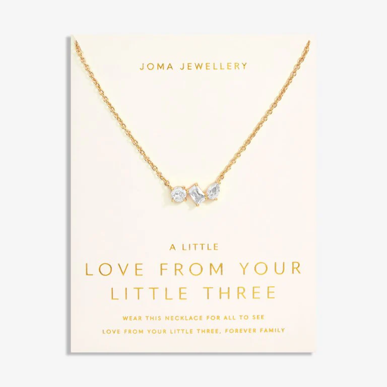 Joma Jewellery 6917 - Love From Your Little Ones 'Three' Necklace In Gold Plating
