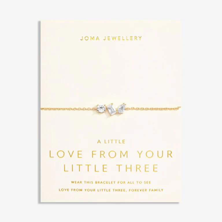 Joma Jewellery 6920 - Love From Your Little Ones 'Three' Bracelet In Gold Plating