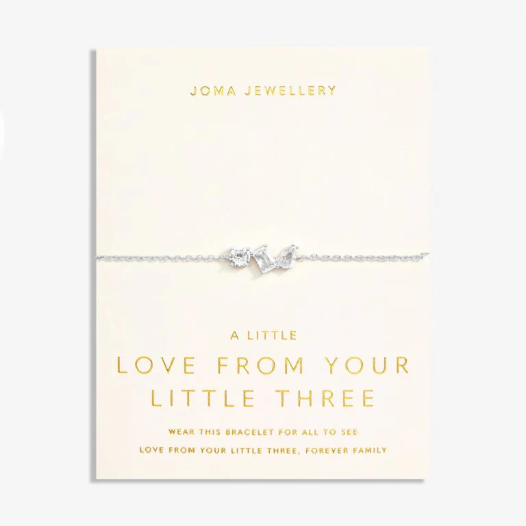 Joma Jewellery 7303 - Love From Your Little Ones 'Three' Bracelet In Silver Plating