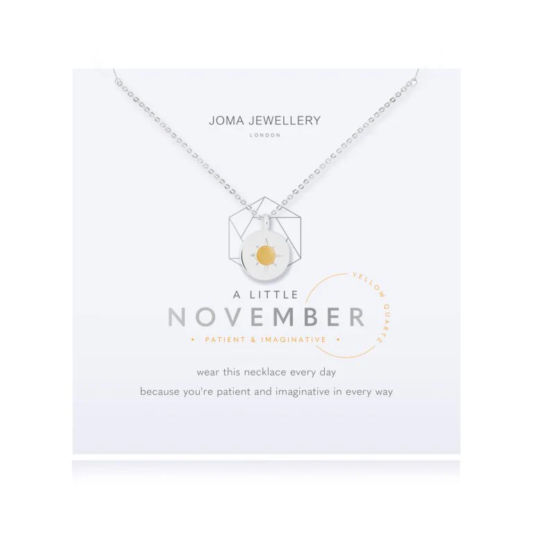 Joma Jewellery 4664 - Birthstone A Little Necklace November Yellow Quartz