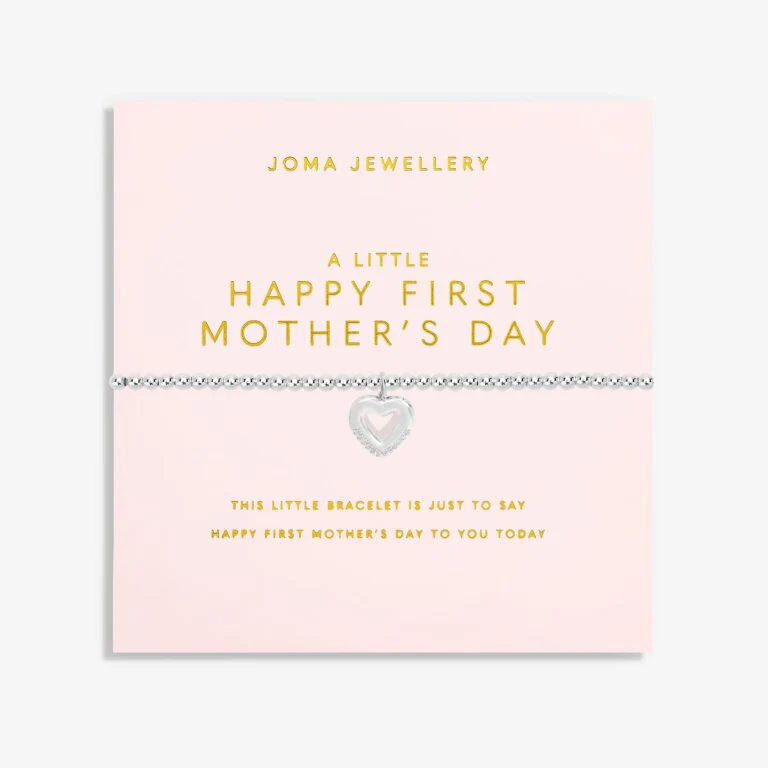 Joma Mother's Day A Little 'Happy First Mother's Day' Bracelet In Silver Plating