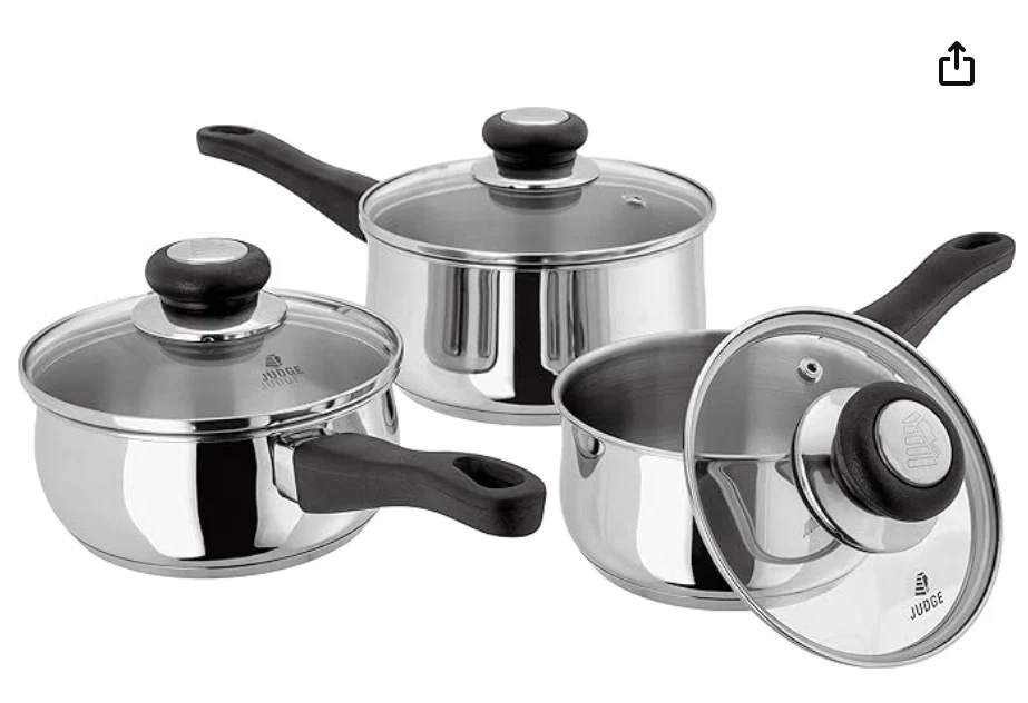 Judge Vista 3 Piece Saucepan Set