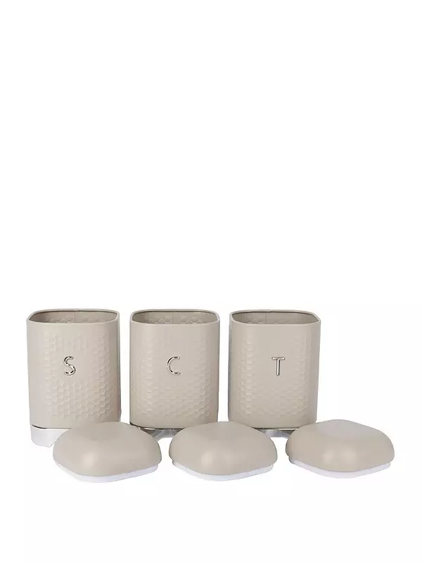 KC Lovello Textured 3 Piece Storage Set Latte