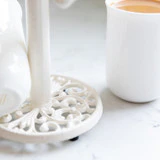 KITCHENCRAFT MUG TREE 6 HOOK CAST IRON CREAM - Image 5
