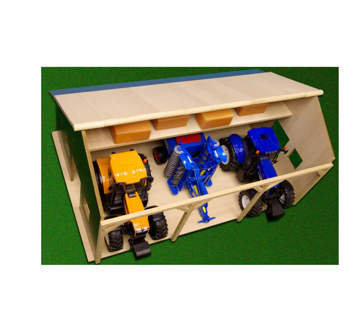 Kids Globe Farm Wood Shed For 3 Tractors - Image 2