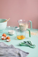 KitchenCraft 3pc Space Saving Stackable Measuring Jugs with Green and Blue Handles - Image 2