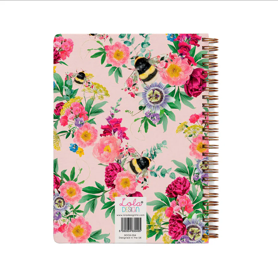 Lola Designs -WIRO BOUND PINK BEE ORGANISER / NOTEBOOK - Image 3