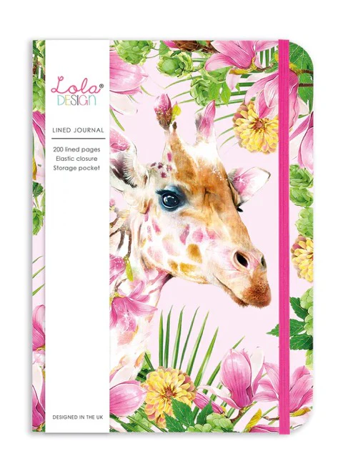 Lola Design Giraffe Hardback Journal With Elastic Closure