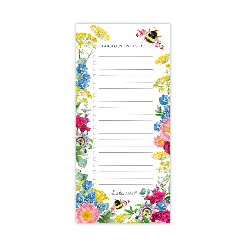 Lola Designs - MAGNETIC TO DO LIST PAD FEATURING BOTANICAL BEE - Image 2