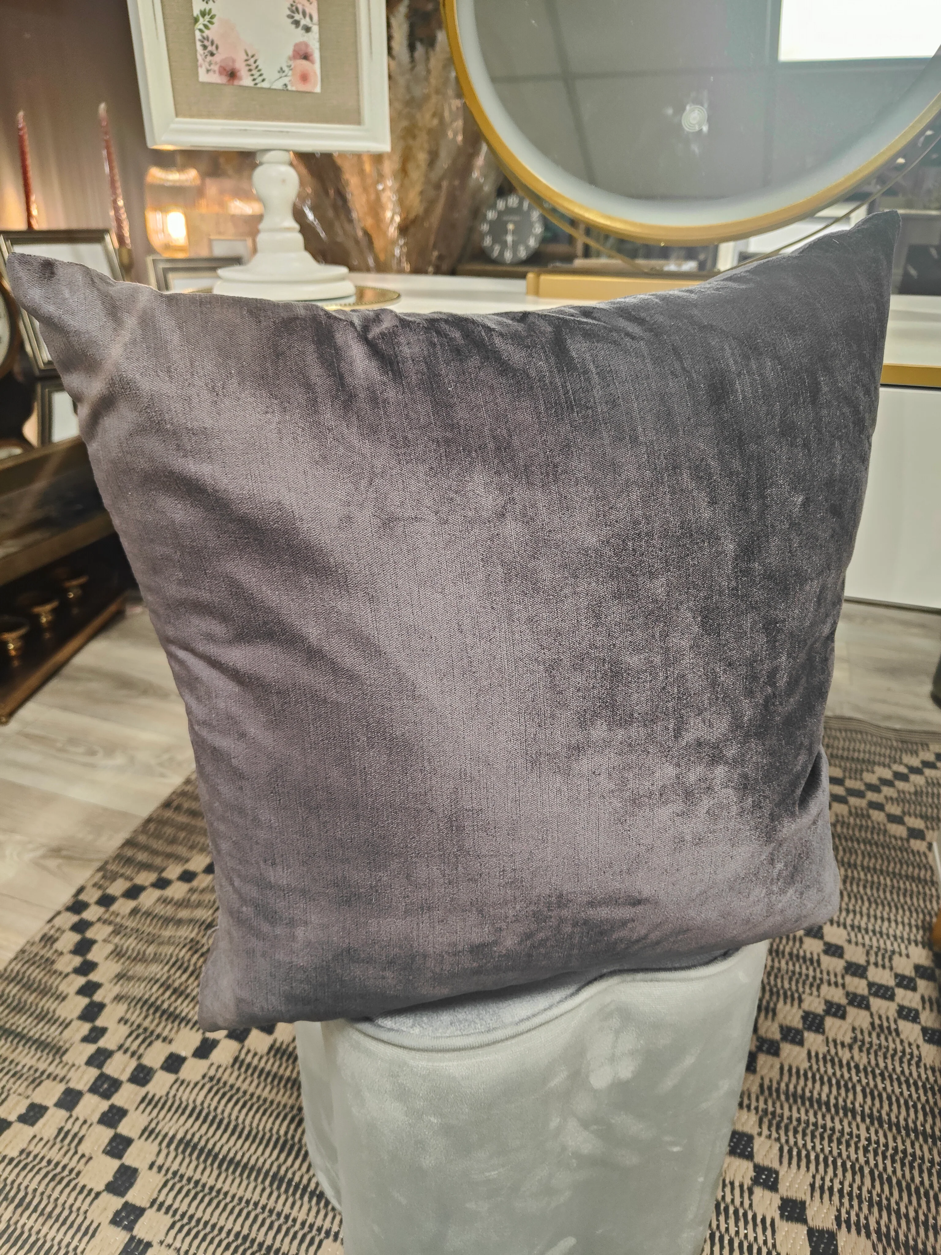 Malini Velveteen Slate Cushion 50cm x 50cm