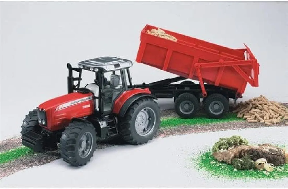 BRUDER MASSEY FERGUSON 7480 TRACTOR & TRAILER - Image 3