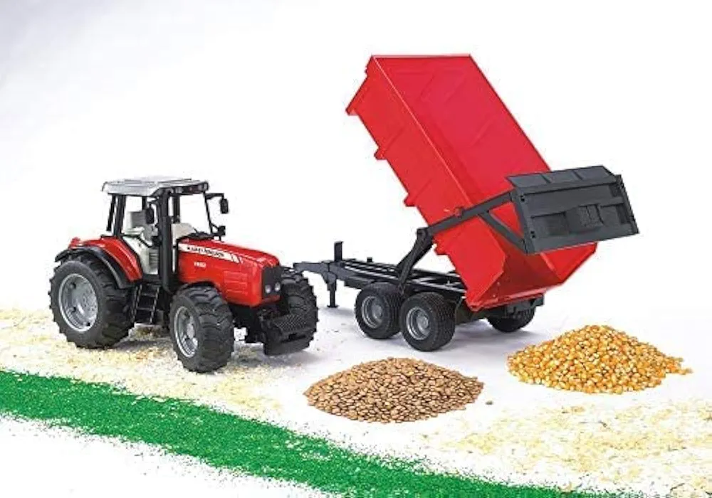 BRUDER MASSEY FERGUSON 7480 TRACTOR & TRAILER - Image 4