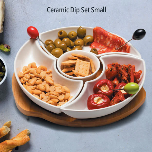 Newgrange Ceramic Dip Set Small with Turntable Set of 3 - Image 2