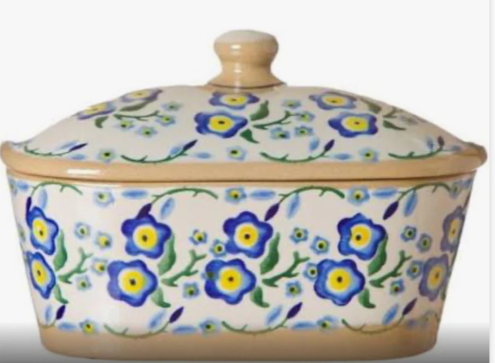 Nicholas Mosse CoveredButter Dish Forget Me Not