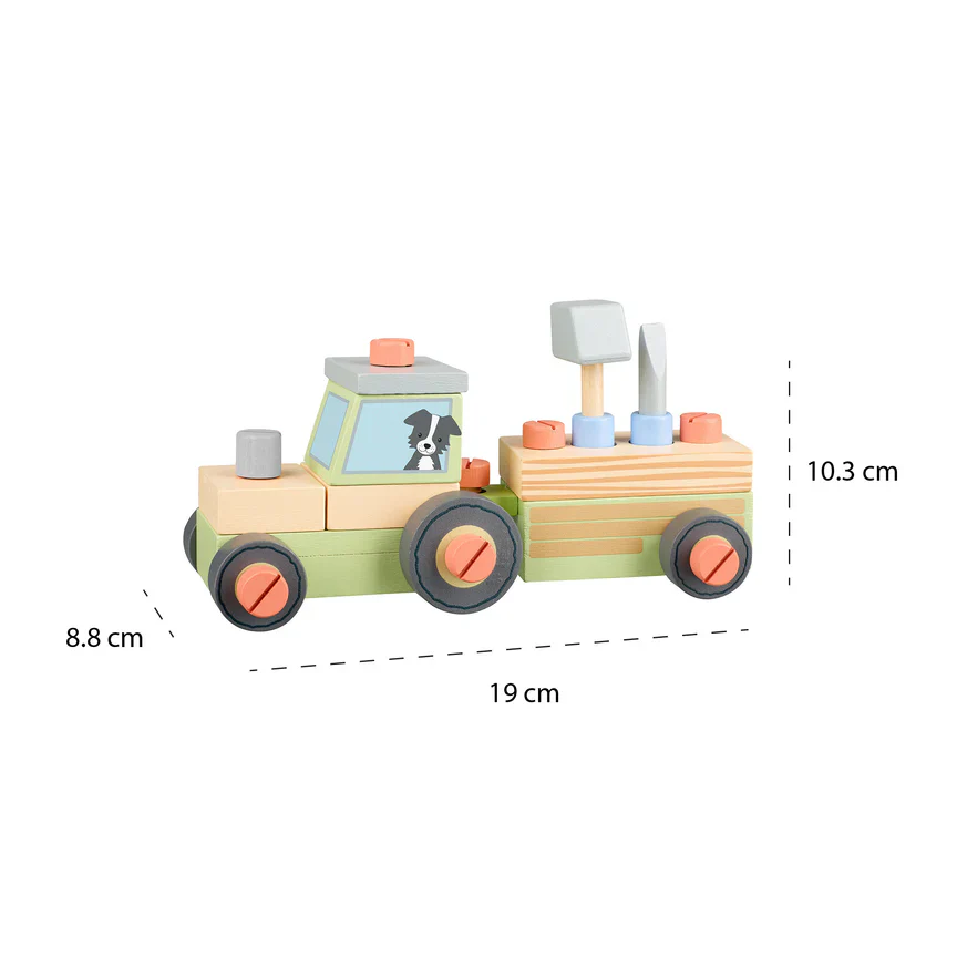 Orange Tree Toys Buildable Tractor - Image 3