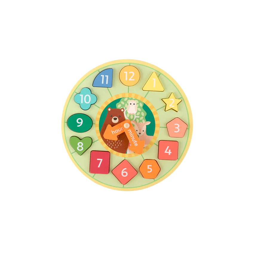 Orange Tree Toys Woodland Shape Sorting Clock - Image 2