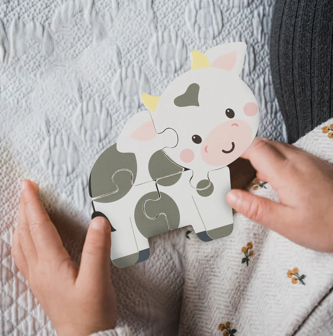Orange Tree Cow Wooden Puzzle