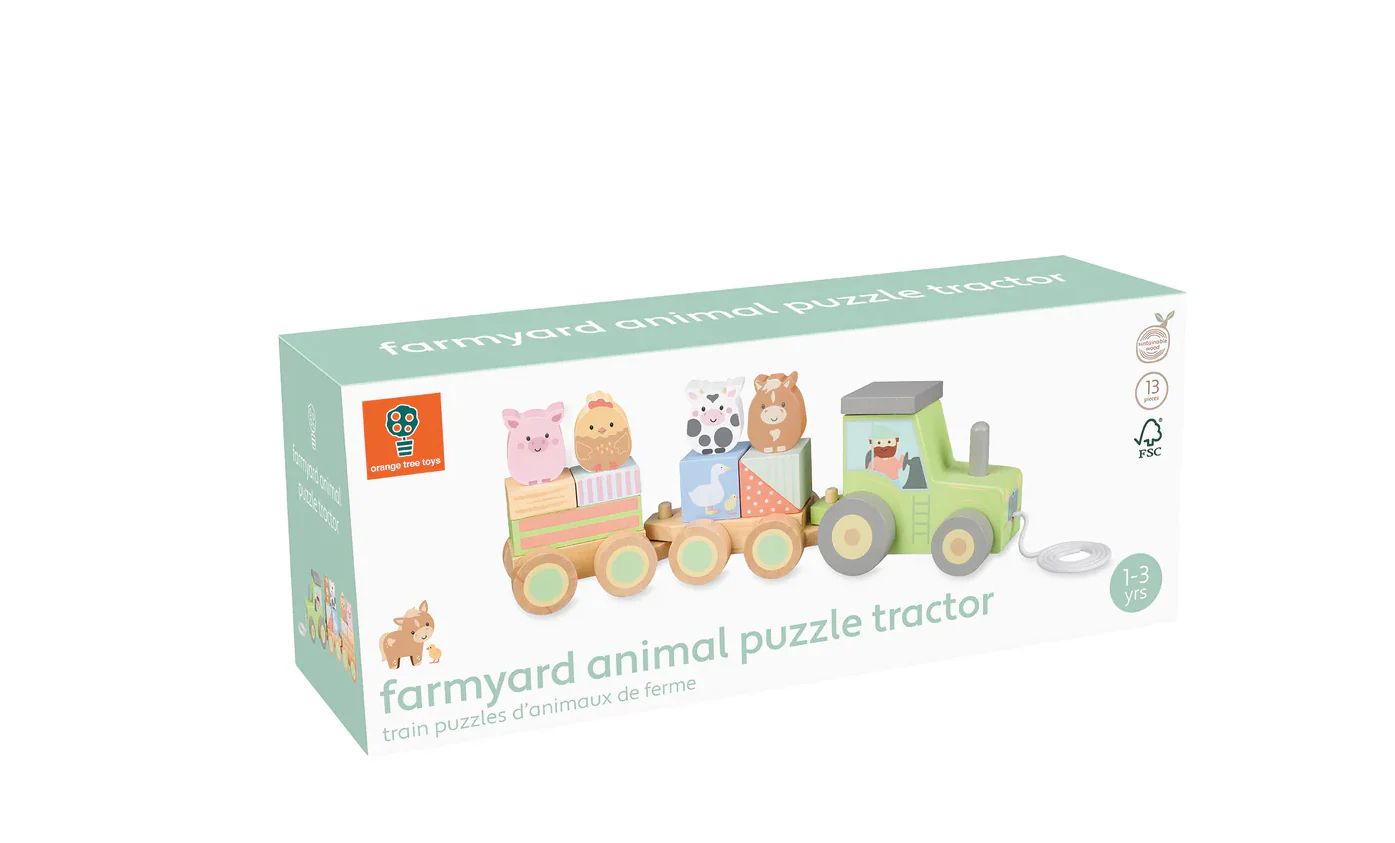 Orange Tree Toys Wooden Puzzle tractor - Image 3