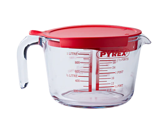Pyrex Measure Jug with Lid 1L