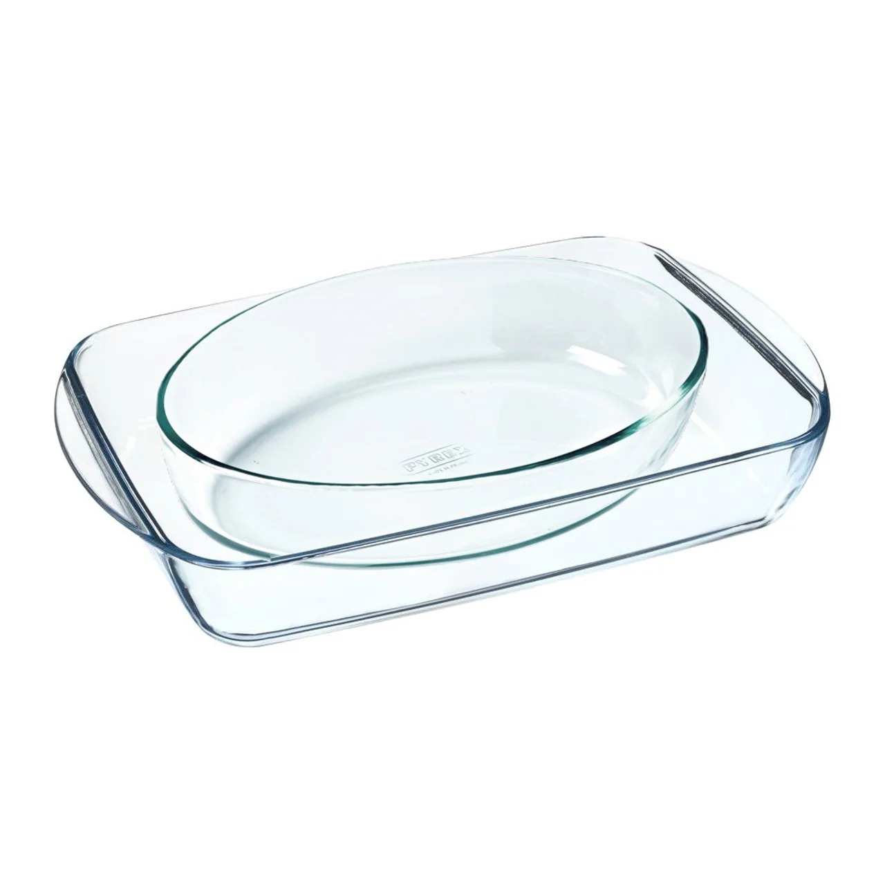 Pyrex Set of 2 Glass Oven Roasters ( Rectangular & Oval Gift Set)345B & 234B