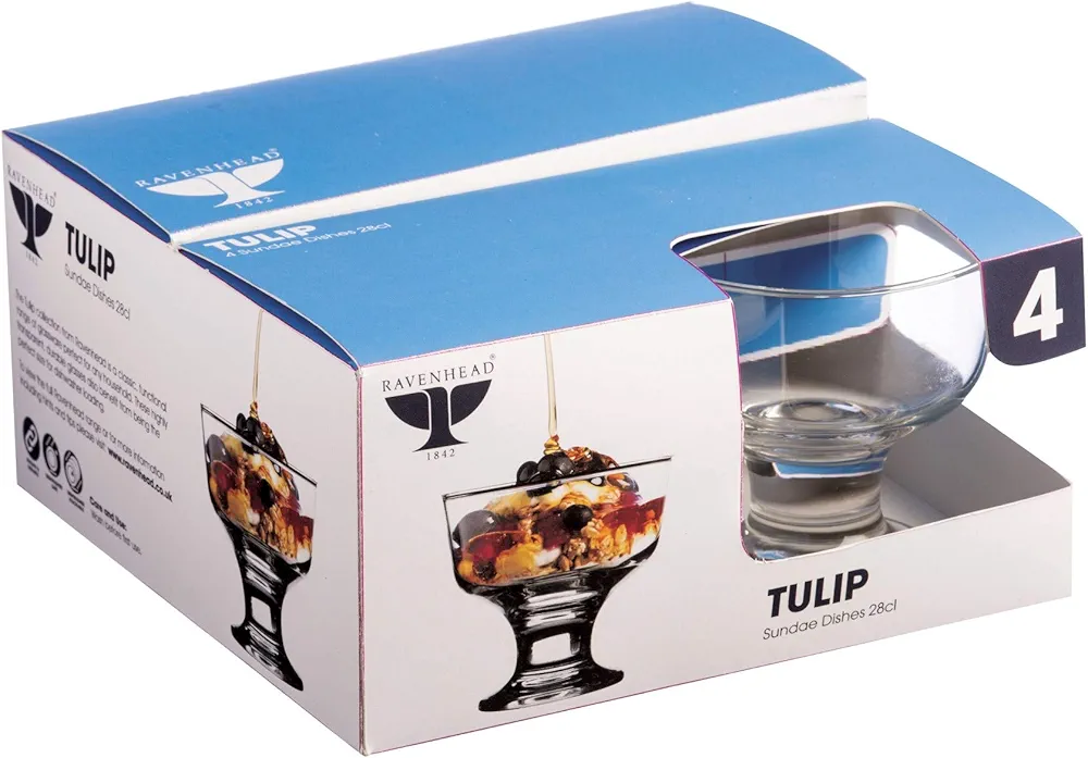 RAVENHEAD TULIP SET OF 4 SUNDAE DISHES 28CL