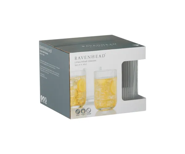 Ravenhead Linea Set Of 4 Hiball Glasses 43cl - Image 2