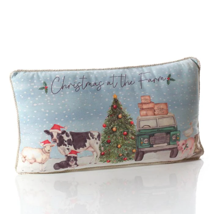RL CHRISTMAS ON THE FARM PRINTED CUSHION  WITH ZIP - Image 2