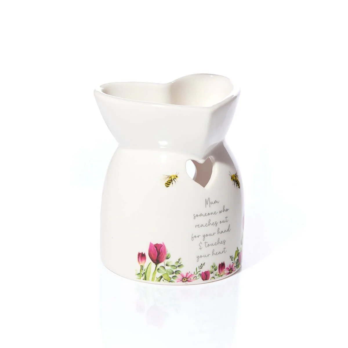 RL FLORAL CERAMIC HEART SHAPED MUM WHO TOUCHES YOUR HEART BURNER - Image 2