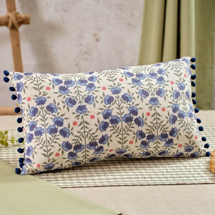RL FLOURISH & FOLIAGE HOME SWEET HOME PRINT POLYESTER/LINEN BLEND CUSHION WITH REVERSE REPEAT PRINT AND ZIP - Image 2