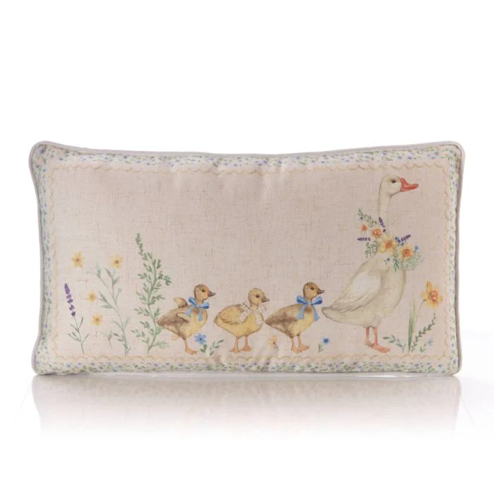 RL GOOSE FLORAL CUSHION WITH DUCKLINGS - Image 2